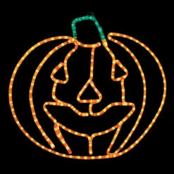 LED Rope Light Halloween Jack-O'-Lantern Motif Pumpkin - Lighted Silhouette - Orange - 24 Inch