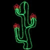 LED Rope Light Cactus In Bloom Motif - Lighted Silhouette - Green And Red - 36 Inch
