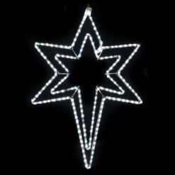 LED Rope Light Bethlehem Star Motif With Steady Burn Center - Lighted Silhouette - Cool White - 33 Inch