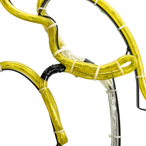 LED Rope Light Lifesize Standing Angel Motif - Lighted Silhouette - White And Yellow - 72 Inch - Image 3