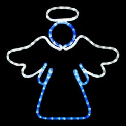 LED Rope Light Angel Motif - Lighted Silhouette - Cool White And Blue - 20 Inch
