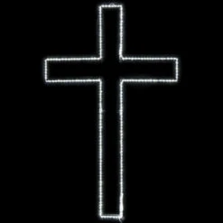 LED Rope Light Cross Motif - Lighted Silhouette - Cool White - 72 Inch