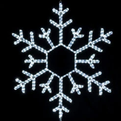 LED Rope Light Snowflake Motif V1 - Lighted Silhouette - Cool White - 35 Inch
