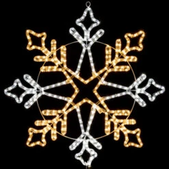 LED Rope Light Snowflake Motif - Lighted Silhouette - Cool White And Warm White - 30 Inch