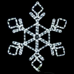 LED Rope Light Snowflake Motif V2 - Lighted Silhouette - Cool White - 22 Inch