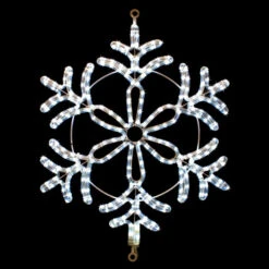 LED Rope Light Snowflake Motif V6 - Lighted Silhouette - Cool White - 24 Inch