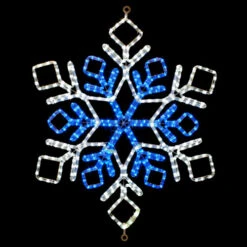 LED Rope Light Snowflake Motif - Lighted Silhouette - Cool White And Blue - 31 Inch