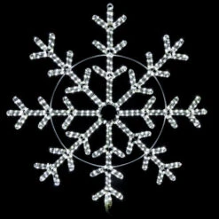 LED Rope Light Snowflake Motif V2 - Lighted Silhouette - Cool White - 28 Inch