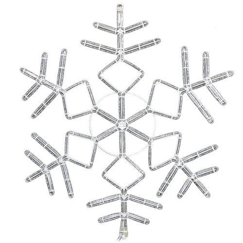 LED Rope Light Snowflake Motif V3 - Lighted Silhouette - Cool White - 35 Inch - Image 2