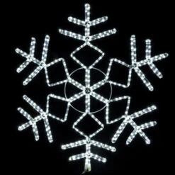 LED Rope Light Snowflake Motif V3 - Lighted Silhouette - Cool White - 35 Inch