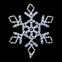 LED Rope Light Snowflake Motif V3 - Lighted Silhouette - Cool White - 21 Inch
