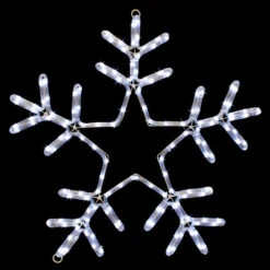 LED Rope Light Snowflake Motif V1 - Lighted Silhouette - Cool White - 24 Inch