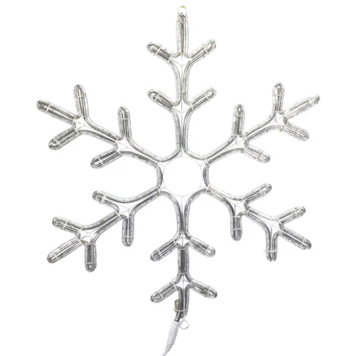 LED Rope Light Snowflake Motif V2 - Lighted Silhouette - Cool White - 24 Inch - Image 2