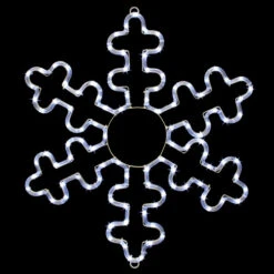 LED Rope Light Snowflake Motif V4 - Lighted Silhouette - Cool White - 24 Inch