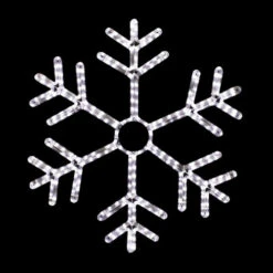 LED Rope Light Snowflake Motif V1 - Lighted Silhouette - Cool White - 27 Inch