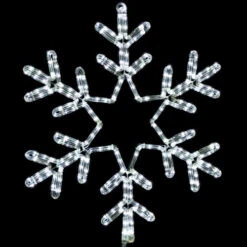 LED Rope Light Snowflake Motif V2 - Lighted Silhouette - Cool White - 21 Inch