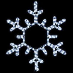 18 Inch Cool White LED Rope Light Snowflake Motif V1 - Lighted Silhouette