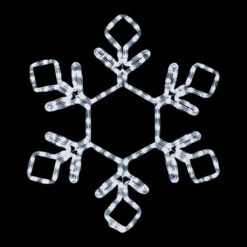 LED Rope Light Snowflake Motif V2 - Lighted Silhouette - Cool White - 18 Inch