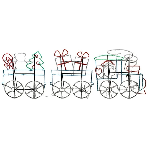 LED Rope Light Christmas Santa Train Motif - Lighted Silhouette - Multi-Color - 132 Inch - Image 2