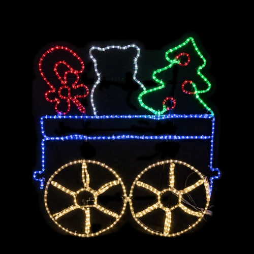 LED Rope Light Christmas Santa Train Motif - Lighted Silhouette - Multi-Color - 132 Inch - Image 5