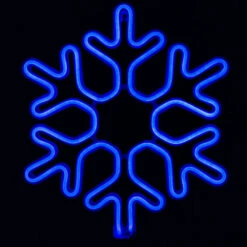 LED Neon Rope Light Snowflake Motif - Lighted Silhouette - Blue - 15.75 Inch