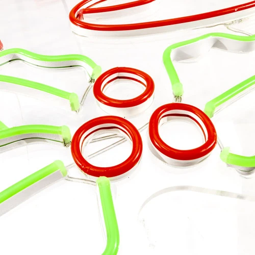 LED Neon Rope Light Merry Christmas Motif - Lighted Silhouette - Red And Green - 33 Inch - Image 3