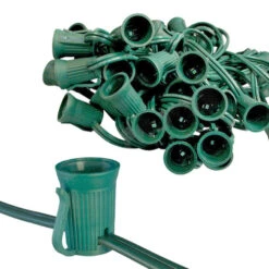 50 Foot C9 SPT2 10 Amp Green String Light - 12 Inch Spacing