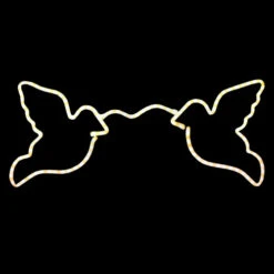 Rope Light Doves Wedding Birds Motif - Lighted Silhouette - White - 24 Inch
