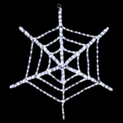 LED Rope Light Halloween Spider Web Motif - Lighted Silhouette - Cool White - 29 Inch