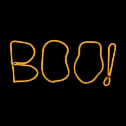 LED Neon Rope Light Halloween BOO Motif - Lighted Silhouette - Orange - 17 Inch
