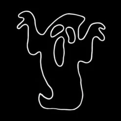 LED Neon Rope Light Halloween Scary Ghost Motif - Lighted Silhouette - Cool White - 35.25 Inch