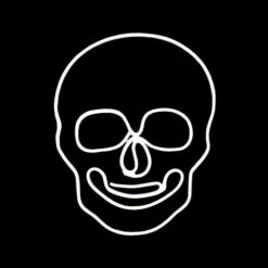 LED Neon Rope Light Halloween Skull Motif - Lighted Silhouette - Cool White - 24 Inch