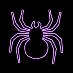 LED Neon Rope Light Halloween Spider Motif - Lighted Silhouette - Purple - 24 Inch