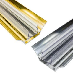 Crown 72 Inch X 1/2 Inch Rope Light Mounting Track - Reflective Aluminum Channel - Gold/Silver - 120 Volt