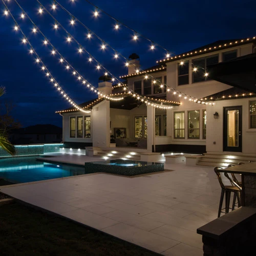 50 Foot Hanging Mount Bistro Deck Patio Light Set - Image 4