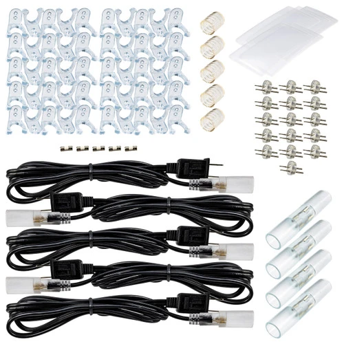 1/2 Inch Incandescent Rope Light Accessory Kit With Mounting Clips