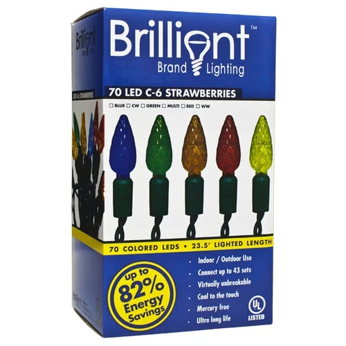 Brilliant 70 C6 LED Strawberry String Lights - 4 Inch Spacing