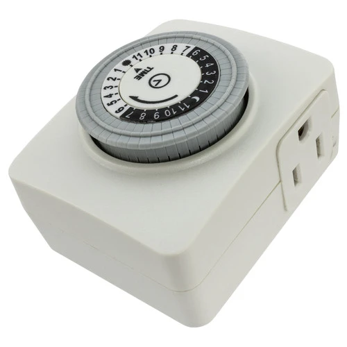 Indoor 24 Hour Plug In Mechanical Timer Outlet- 120 Volt