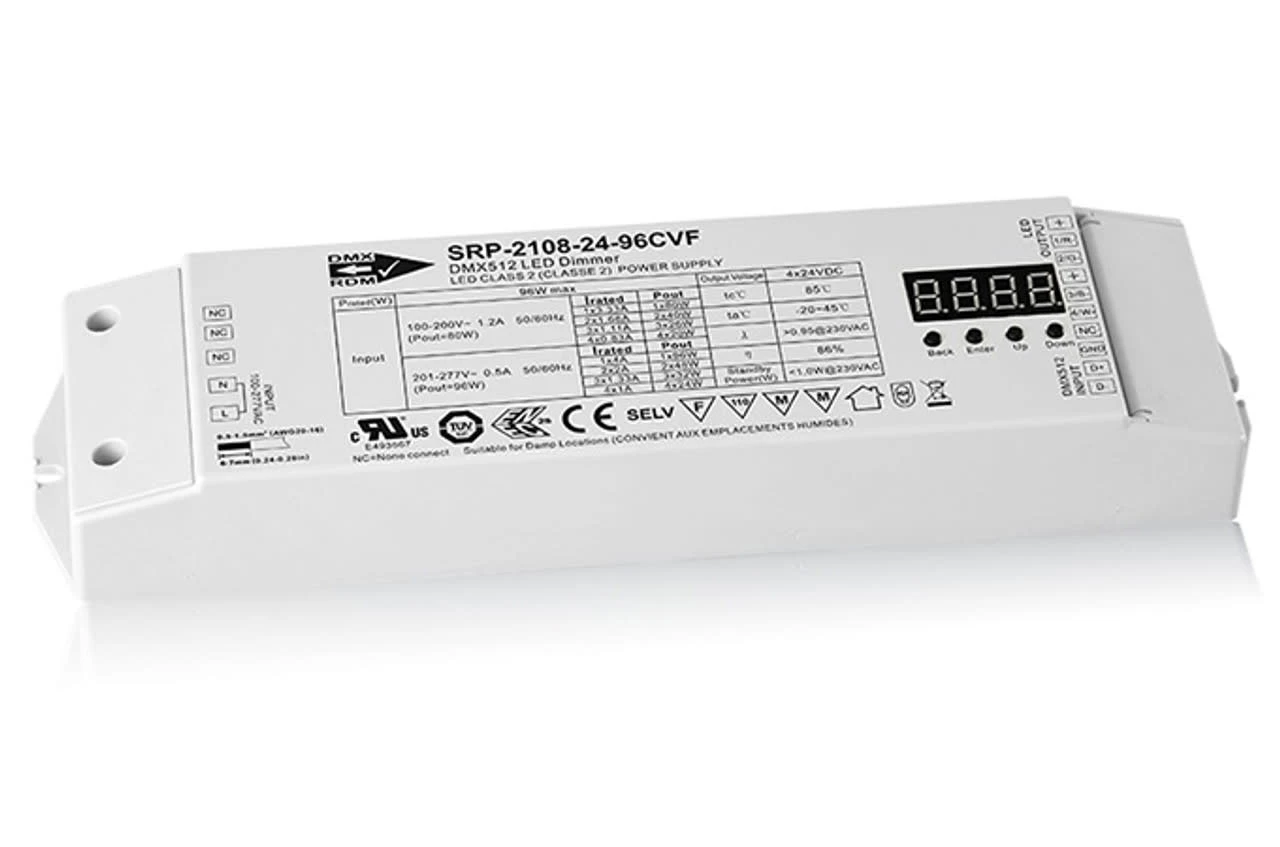 24V 96W DMX Dimmable RGBW Receiver/Driver All In One