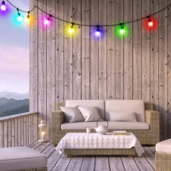 50 Foot Hanging Mount Deluxe RGB+WW Color Changing LED Bistro Light Set