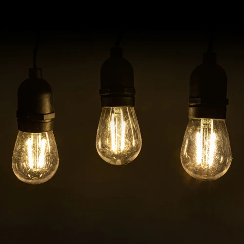 50 Foot Hanging Mount LED Bistro Deck Patio Light Set - Warm White - Image 3