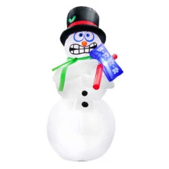6 Foot Shivering Snowman Christmas Inflatable - LED Lighted Yard Display