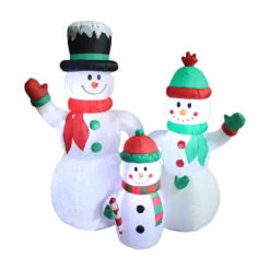 6 Foot Snowman Family Christmas Inflatable - LED Lighted Yard Display