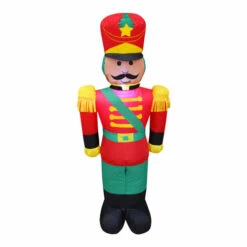 4 Foot Nutcracker Toy Soldier Christmas Inflatable - LED Lighted Yard Display
