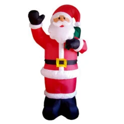 8 Foot Waving Santa Christmas Inflatable - LED Lighted Yard Display