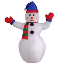 6 Foot Snowman With Red Gloves Christmas Inflatable - LED Lighted Yard Display