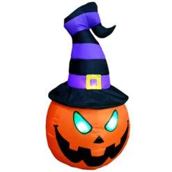 4 Foot Jack-O'-Lantern Pumpkin Head Halloween Inflatable - LED Lighted Yard Display