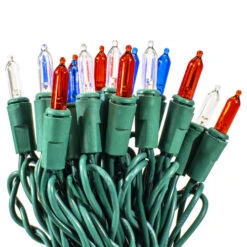 Brilliant 70 M5 LED Red, White, And Blue String Light Set - 4 Inch Spacing