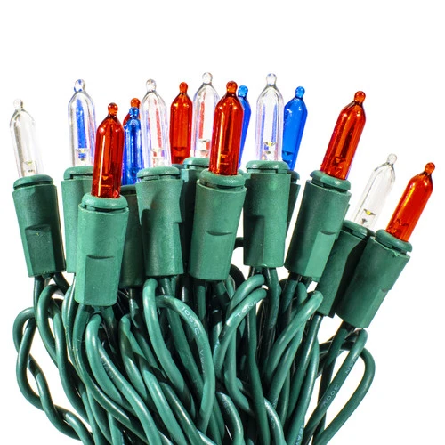 Brilliant 70 M5 LED Red, White, And Blue String Light Set - 4 Inch Spacing