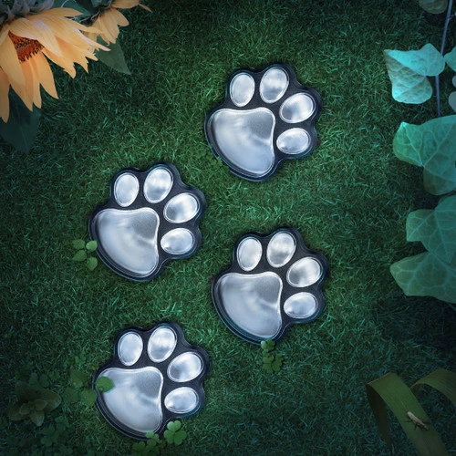 LED Solar Powered Landscape Paw Print Lights - Image 5